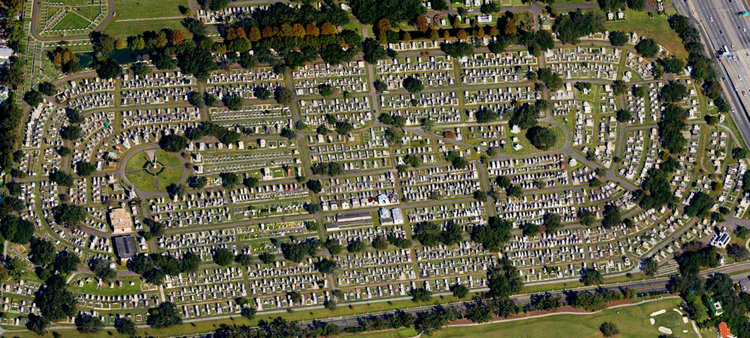 Metairie Cemetery from above