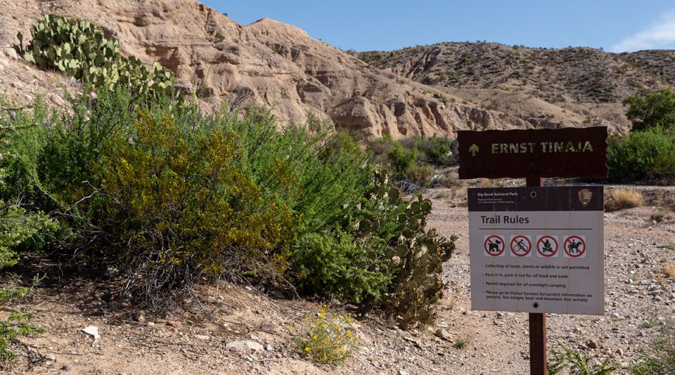 Ernst Tinaja Trail Sign